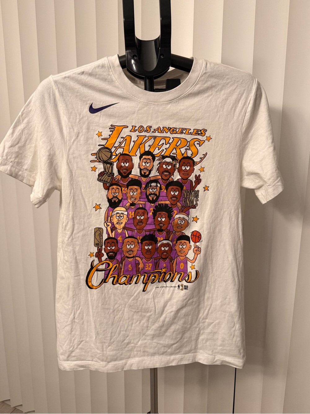 Men's Nike Tee Los Angeles Lakers 2020 NBA Finals Champions Caricature Shirt Sm